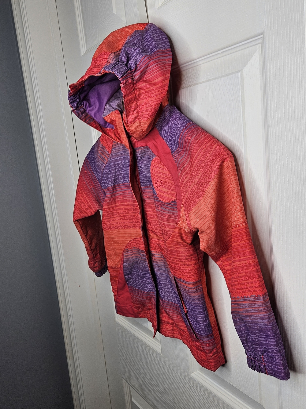 Paradox Girls Water Resistant Jacket Hooded Lightweight Coat Red Purple XS - Picture 5 of 16
